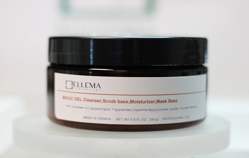 سوتینگ پس از درمان های تهاجمی و اکتیواتورها الما Magic gel(clenser,scrub,moisturiser& mask base) ELLEMA